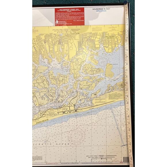 Waterproof Chart # 59-2 Sides-Soundings in Feet/GPS Loran - Picture 3 of 10